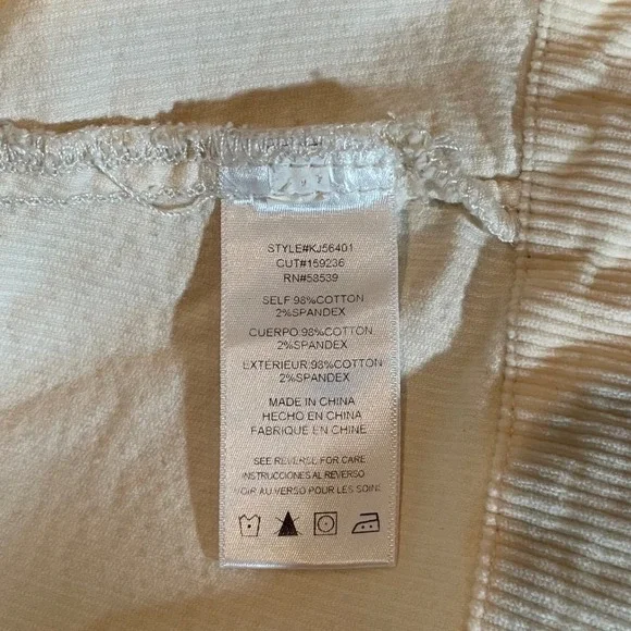 Kut From The Kloth Cream Corduroy Button Up Jacket Women Size M layering piece - Picture 7 of 7